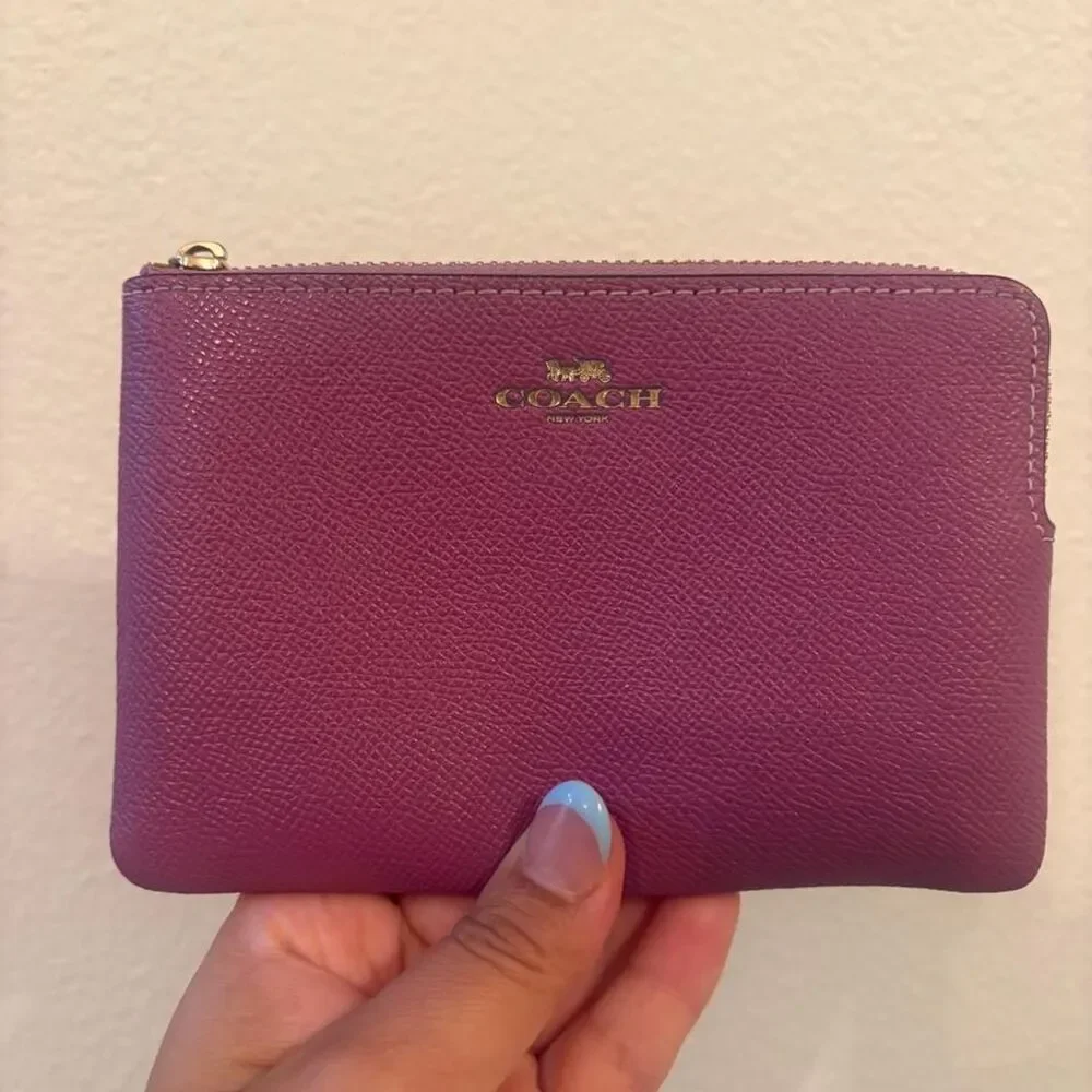 Coach Women's Burgundy and Purple Wallet-purses